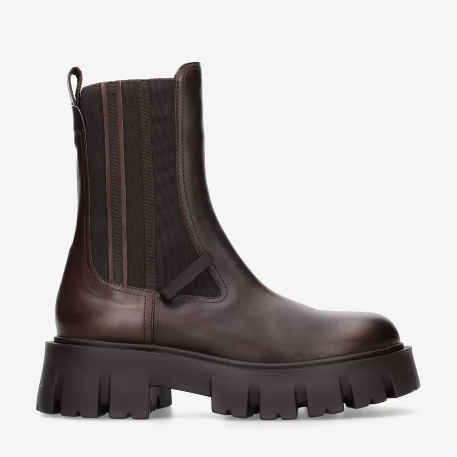 Cheap M6111F Brushed Leather Ankle Boots Woman Ankle Boots